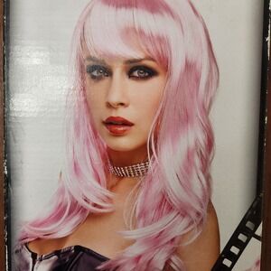 Pleasure Wigs Light Pink Wig "Candy" long hair with bangs Adjustable OS Barbie